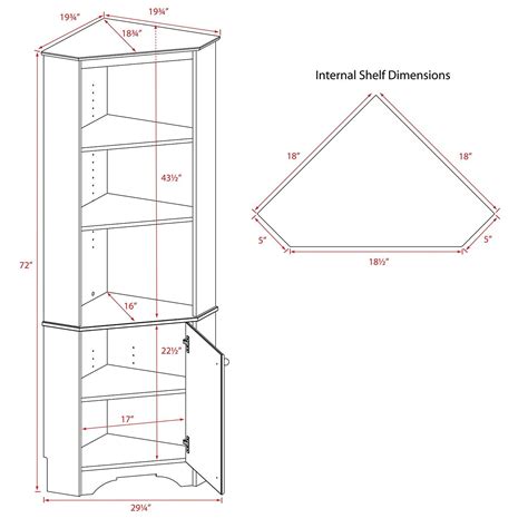 tall corner storage cabinet diagrams